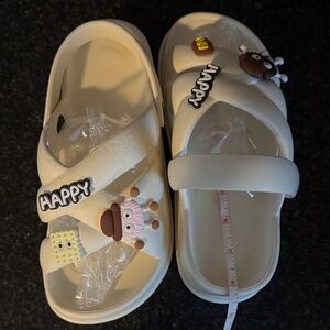 Cream Sandals with Fun Charms